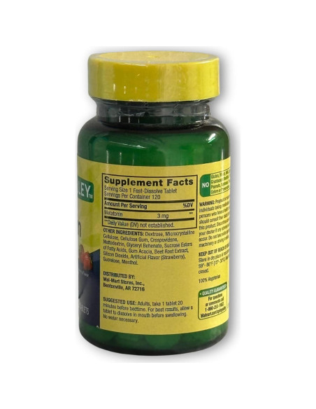 Melatonina 3 mg Fusion Shop - Tabletas Rápidas Sabor Fresa 120 Unidades