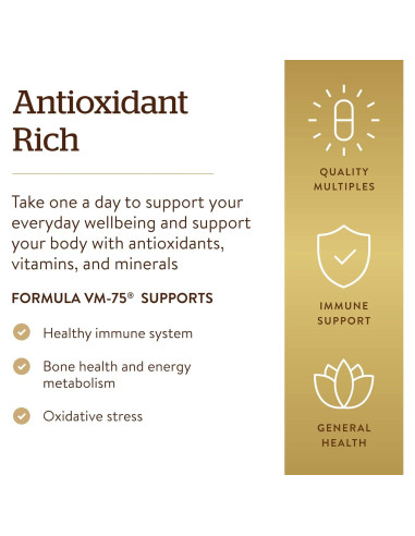 Multivitamina Solgar VM-75 180 Tabletas Veganas Sin Gluten