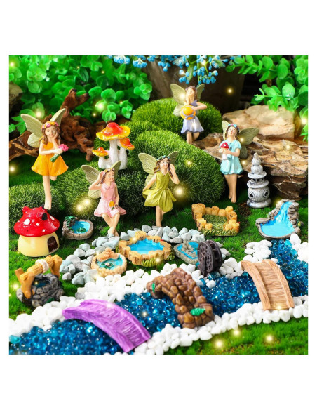 19 Piezas Accesorios de Jardín Unittype Hada Miniaturas