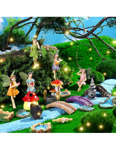 19 Piezas Accesorios de Jardín Unittype Hada Miniaturas
