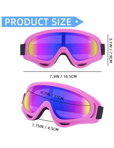Gafas de Motocicleta YISUGOOC UV 3 Pares + Cuello Gaiter