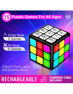Cubo de Juego Portátil Recargable Xinbeiya - 15 Juegos para Niños 6-14 Años 2