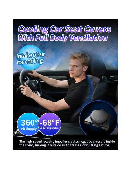 Funda de Asiento de Coche DR.HILL Ventilada 12V/24V Negro