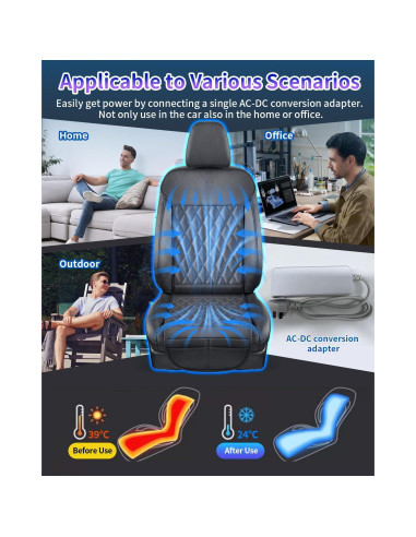 Funda de Asiento de Coche DR.HILL Ventilada 12V/24V Negro
