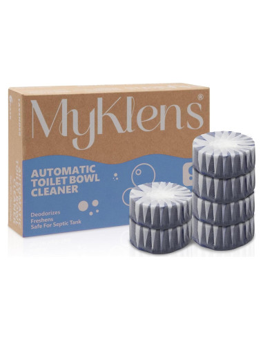 Tabletas Limpiadoras de Inodoro MyKlens, 6 Paquetes, Azul