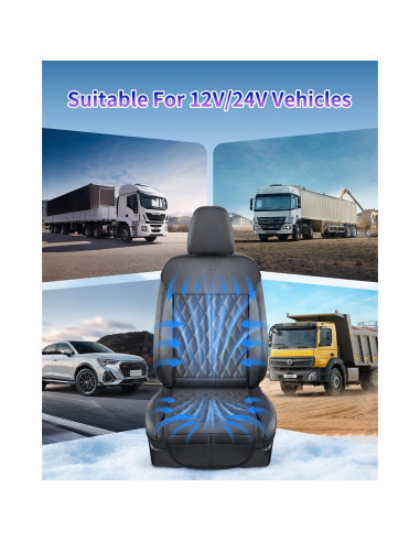 Funda de Asiento de Coche DR.HILL Ventilada 12V/24V Negro