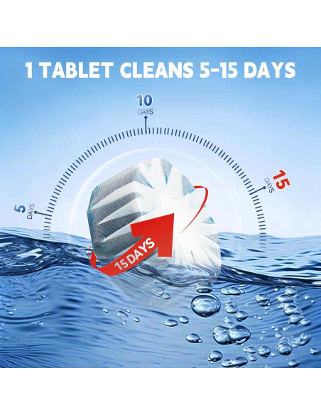 Tabletas Limpiadoras de Inodoro MyKlens, 6 Paquetes, Azul