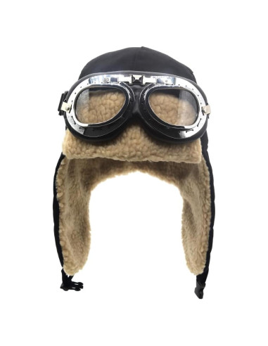 Gorro de Piloto Vintage Cuhubyup con Gafas y Orejeras