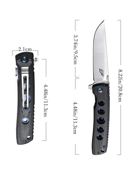 Cuchillo Plegable Eafengrow EF27 Acero D2 Mango G10 20.8 cm
