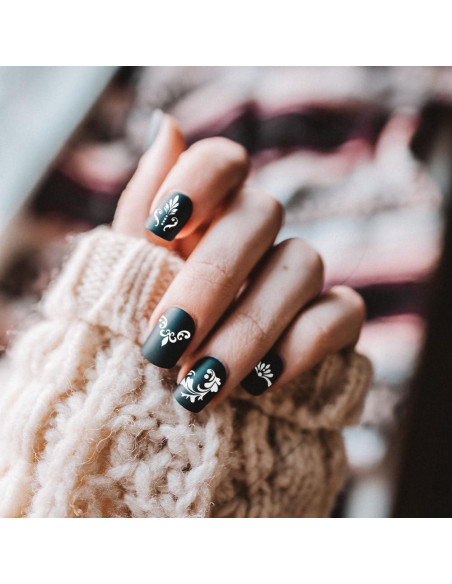 Plantillas de Estampado de Uñas Beinkmake 3 Pcs Encaje Barroco