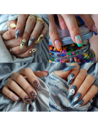 Plantillas de Estampado de Uñas Beinkmake 3 Pcs Encaje Barroco