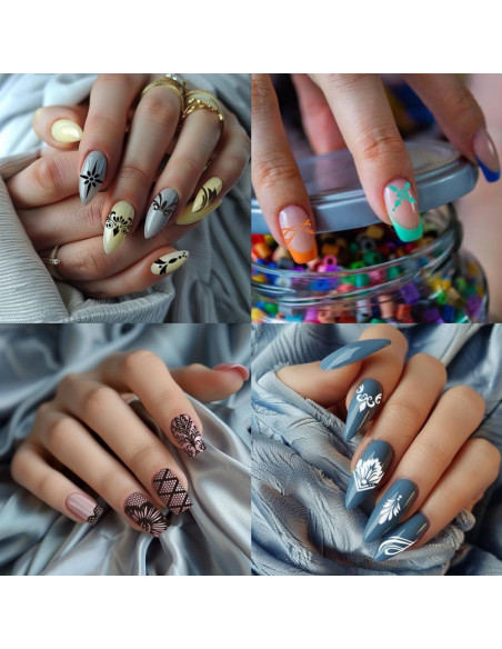 Plantillas de Estampado de Uñas Beinkmake 3 Pcs Encaje Barroco