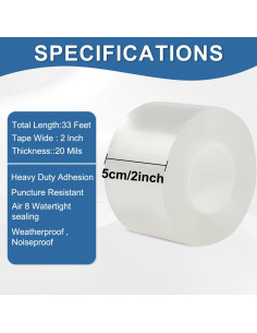 Cinta de Sellado Impermeable FOURGUN 2" x 10m para Ventanas 2