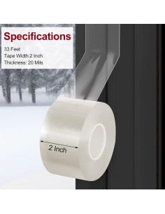 Cinta de Sellado para Ventanas Litaibai 5 cm x 10 m Transparente 2