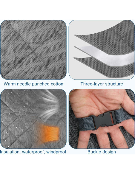 Cortina Aislante Térmica Hlimior 37x61 cm Gris 3 Capas