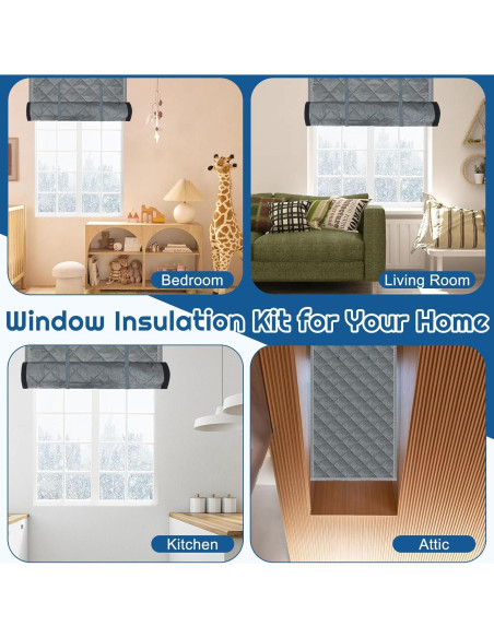 Cortina Aislante Térmica Hlimior 37x61 cm Gris 3 Capas