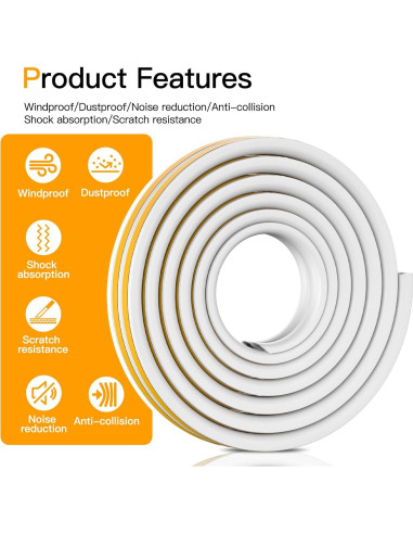 Tira de Sellado de Espuma Nest Timber 3m Aislante Blanco