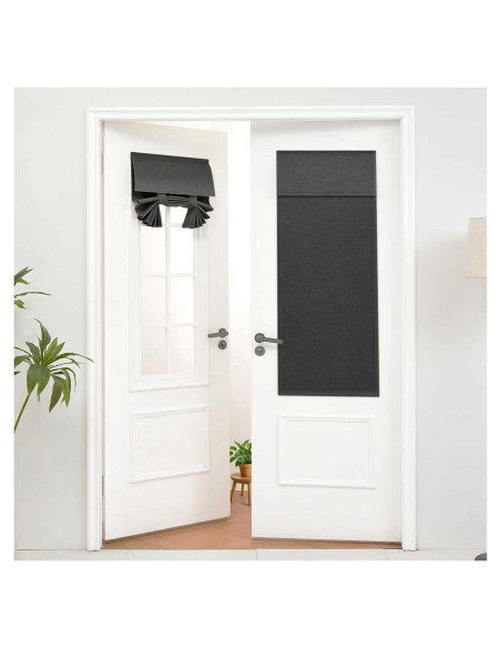 Cortina Blackout Warmstar 66x51 cm, Panel de Puerta Francesa Negro