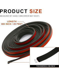 Tira de Sello de Goma EPDM 1.27 cm x 7.62 m con Cinta 3M 2