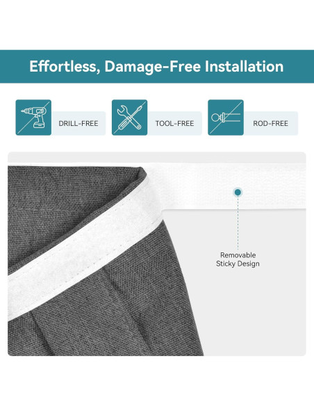 Cortina Blackout Warmstar 66x51 cm, Panel de Puerta Francesa Negro