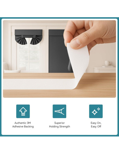 Cortina Blackout Warmstar 66x51 cm, Panel de Puerta Francesa Negro