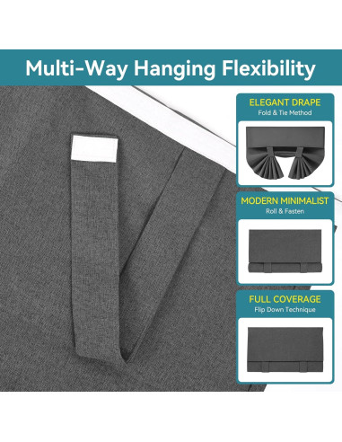 Cortina Blackout Warmstar 66x51 cm, Panel de Puerta Francesa Negro