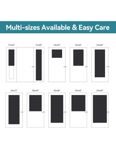 Cortina Blackout Warmstar 66x51 cm, Panel de Puerta Francesa Negro