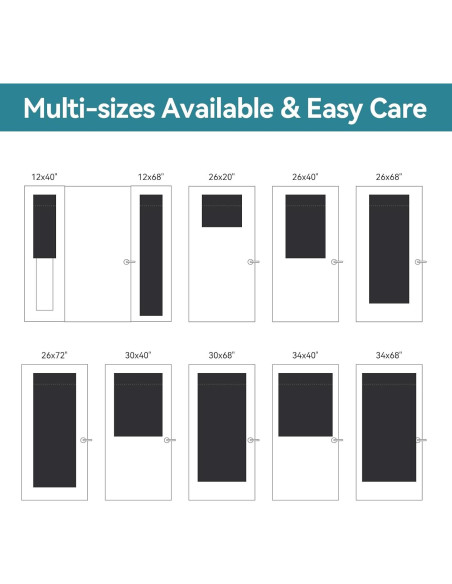 Cortina Blackout Warmstar 66x51 cm, Panel de Puerta Francesa Negro