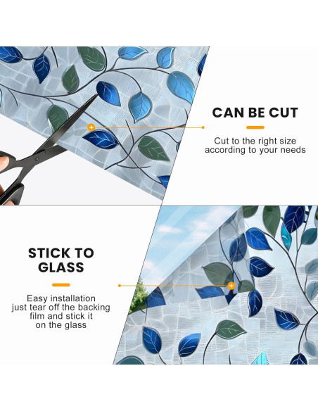 Película de Privacidad AOHMPT 3D Floral 99.8x44.5cm