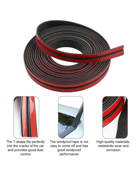 Sellado T de Goma 30mm LuLuya para Parabrisas y Ventanas 3M