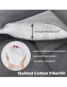 Cortina de Puerta Aislante KEPARPCN 91x208 cm Gris 1 Panel 2