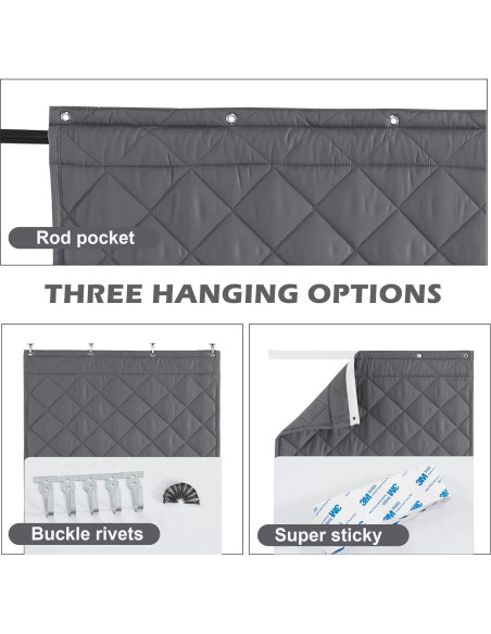 Cortina de Puerta Aislante KEPARPCN 91x208 cm Gris 1 Panel