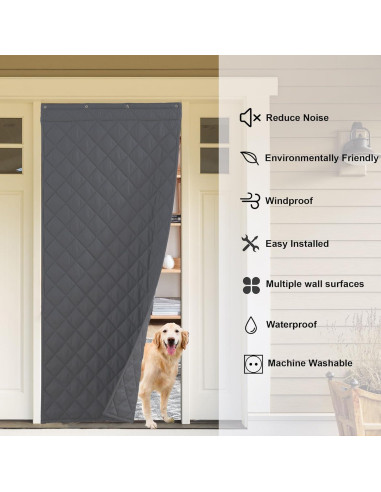 Cortina de Puerta Aislante KEPARPCN 91x208 cm Gris 1 Panel