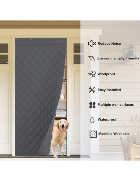 Cortina de Puerta Aislante KEPARPCN 91x208 cm Gris 1 Panel