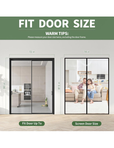 Cortina de Puerta Aislante Magnética Skloopearg 182.88x203.2cm