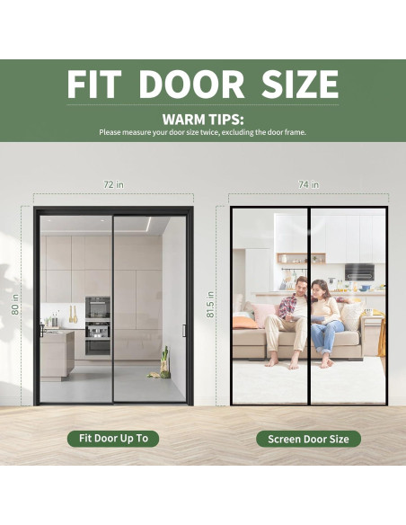 Cortina de Puerta Aislante Magnética Skloopearg 182.88x203.2cm