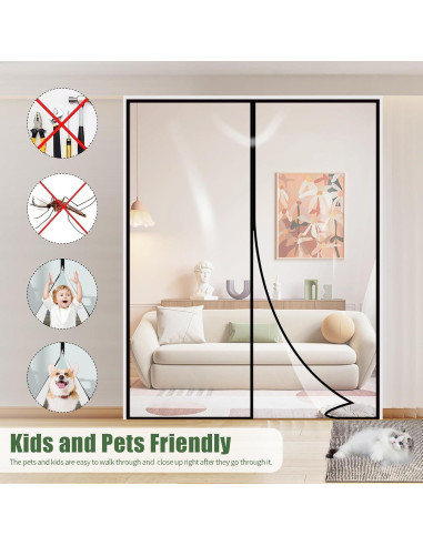 Cortina de Puerta Aislante Magnética Skloopearg 182.88x203.2cm