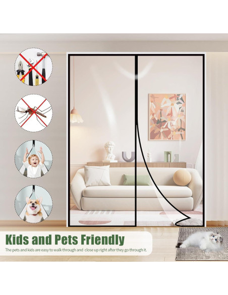 Cortina de Puerta Aislante Magnética Skloopearg 182.88x203.2cm