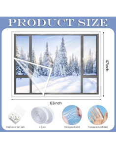 Kit Aislamiento Ventanas EVA 47x63cm Yudlto - Reutilizable 2