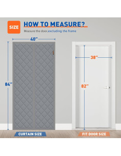 Cortina Térmica Aislante Magnética MAGZO 38x82 cm Gris 2