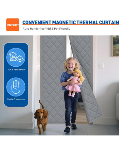 Cortina Térmica Aislante Magnética MAGZO 38x82 cm Gris