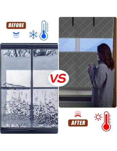 Cubierta de Ventana Aislante UYEDUJZ 160 x 119 cm Gris