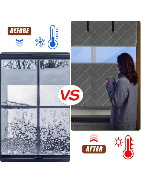 Cubierta de Ventana Aislante UYEDUJZ 160 x 119 cm Gris