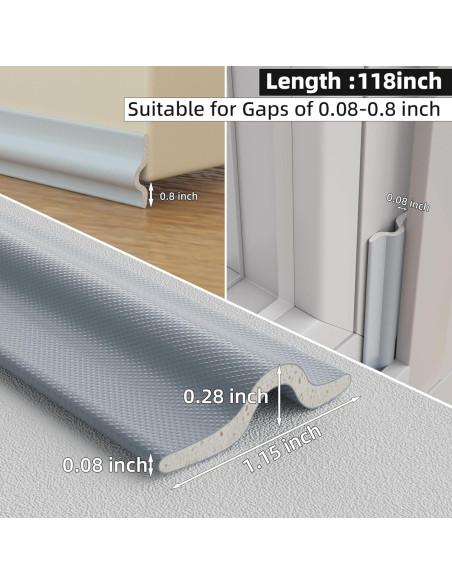 Tira de Sellado Acústico KAYLEINSTER 3m Gris para Ventanas y Puertas