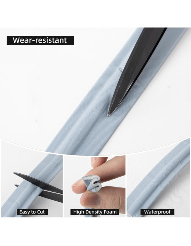 Tira de Sellado Acústico KAYLEINSTER 3m Gris para Ventanas y Puertas