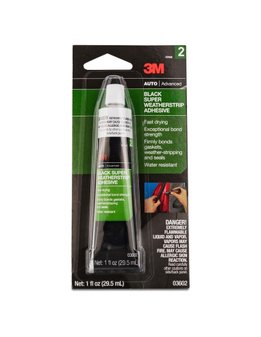 Adhesivo 3M Black Super Weatherstrip 03602, 29.57 ml - Sellador Automotriz