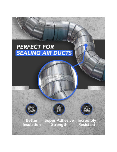 Cinta de Aluminio TapePlus 10.16 cm x 64 m Resistente al Calor