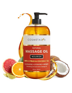 Aceite de Masaje Natural Cosmetasa 278 g - Hidratante Cítricos y Coco