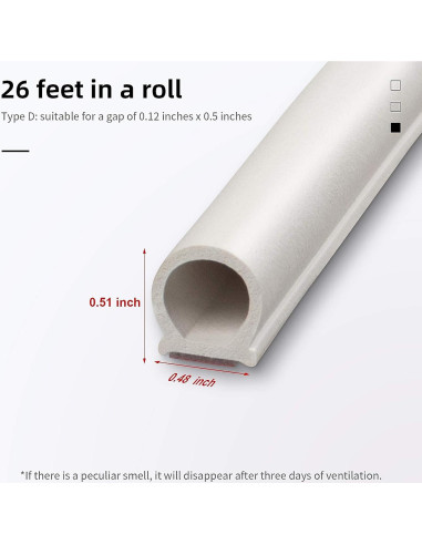 Tira de sellado SZZSAF 7.92m blanca autoadhesiva para puertas