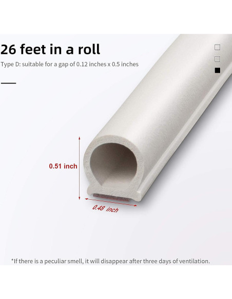 Tira de sellado SZZSAF 7.92m blanca autoadhesiva para puertas